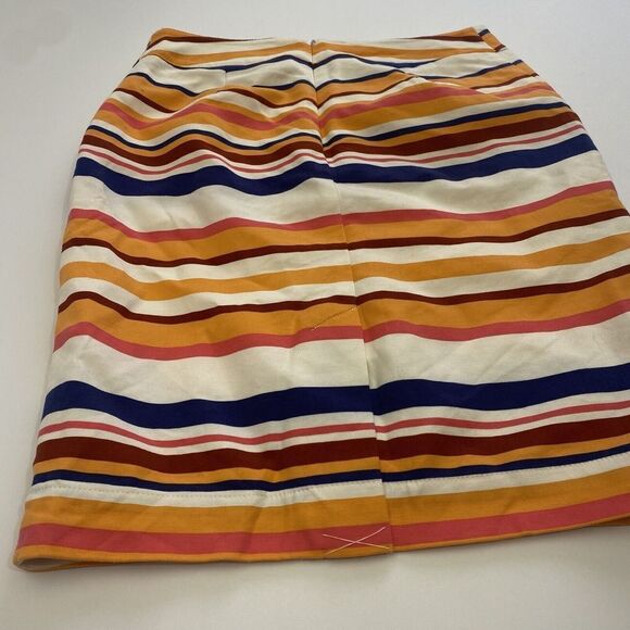 Merona Women’s Stretch Pencil Skirt Fully Lined Mid Rise Size 2 Striped Pockets - Picture 12 of 16